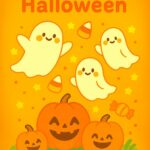 Happy Halloween Ghosts and Pumpkins POSTER 24 X 36 Inches Kids Halloween Wall Art