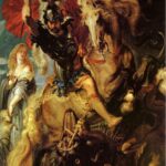 Saint George on Horseback POSTER 13 X 19 Inches Religious Art Print