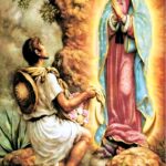 Virgen de Guadalupe and Saint Juan Diego POSTER 13 X 19 Inches Religious Art Print