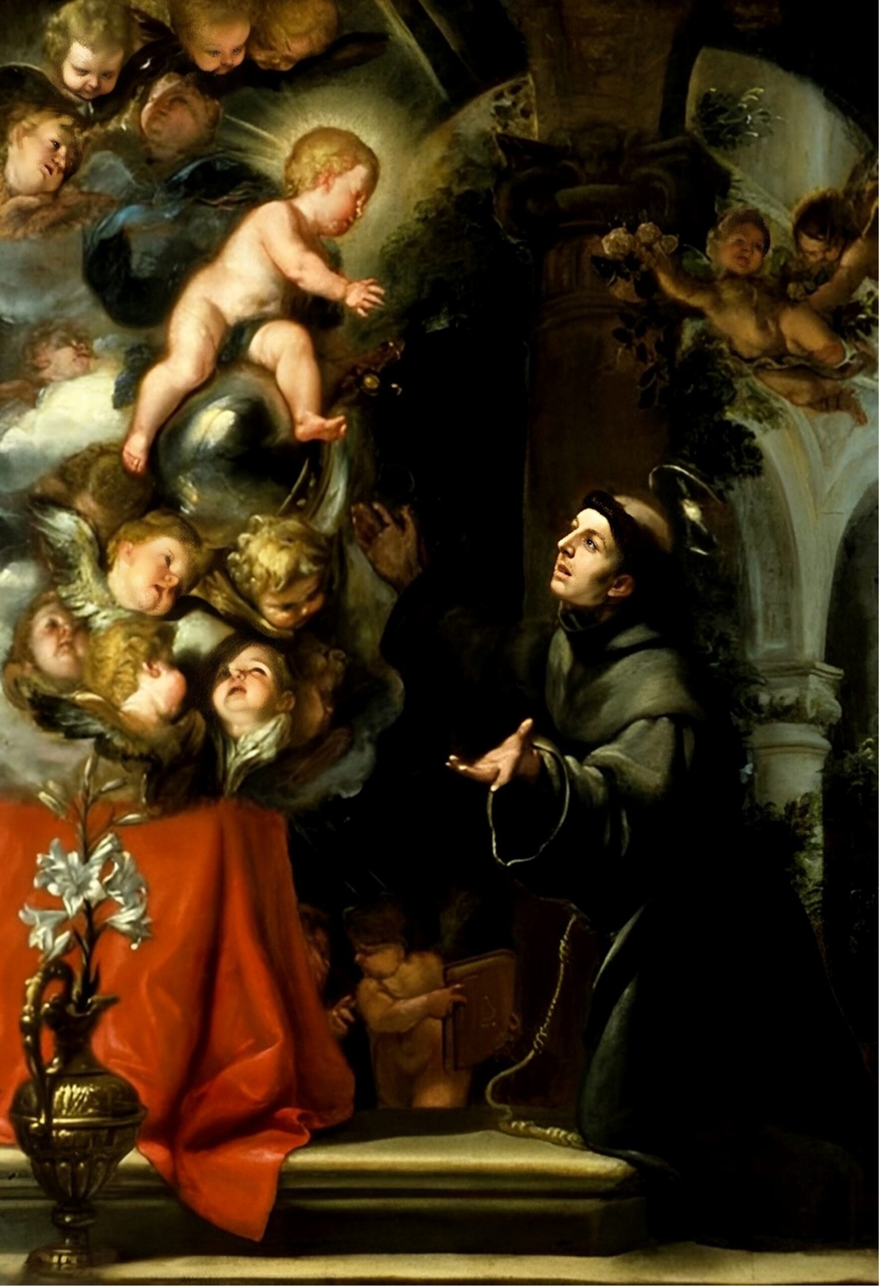 VISION OF ST. ANTHONY OF PADUA The Vision of Saint Anthony of Padua POSTER 13 X 19 Inches Religious Art Print - Image 1