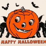 Vintage Halloween Pumpkin with Black Cats POSTER 36 X 24 Inches Wall Art