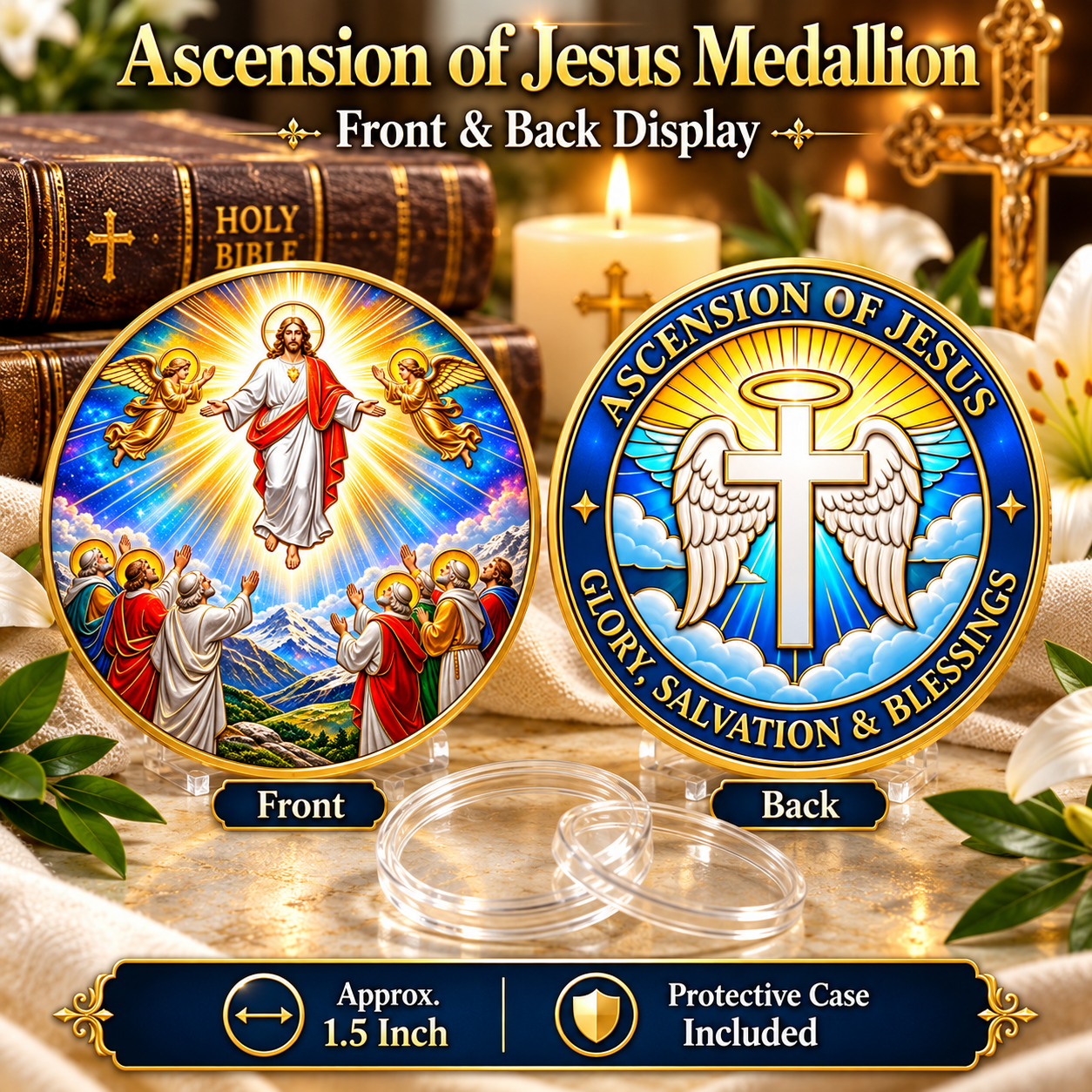 ascension-of-jesus-medallion-coin Ascension of Jesus Medallion – 1.5 Inch Commemorative Coin - Image 1