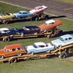 1955 New Ford And Mercury Cars On Carriers POSTER 24 X 18 INCHES Vintage!