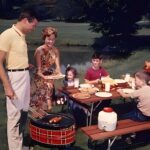 1960's Family BBQ 24 X 18 Inch POSTER VINTAGE WALL ART