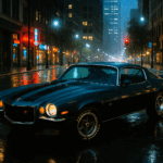 1971 Chevrolet Camaro Z28 (City Lights in Rain) Poster 24 X 36 Inch SWEET!