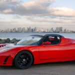 2016 TESLA ROADSTER (RED) POSTER 24 X 36 INCH