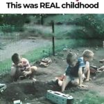 Childhood Back In The Day (Playing in the dirt)  POSTER 24 X 18 Inches VINTAGE
