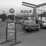 Gulf Gas Station (1950s) POSTER 24 X 24 Inches Looks GREAT!