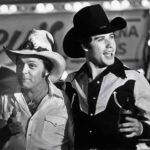 Mickey Gilley and John Travolta at Gilley's Houston Texas POSTER 24 X 24 INCH