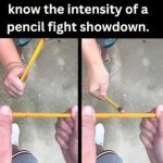 Pencil Fight Intense Fight Jr. High 1970s 1980s  POSTER 24 X 18 Inches VINTAGE