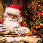SANTA CLAUS CKECKING LIST POSTER 24 X 18 INCH Christmas OLD SAINT NICK