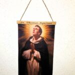 Saint Thomas Aquinas 13x8" Vibrant Felt Hanging Poster. Beautiful!! Catholic Art