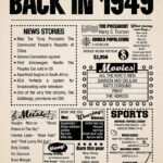 Year in History 1949 POSTER 24 X 18 Inches (Year You Were Born Gift) Very Nice!
