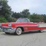 1958 Pontiac Bonneville Convertible Ragoon Red POSTER 24 X 36 INCH