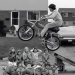 70's Evel Knievel Inspiration Bycicle Jump POSTER 24 X 24 Inches Wall Art