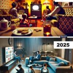 Family Time - Then and Now 24 X 18 Inch POSTER Wall Art Living Room Cell Phone