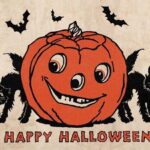 HAPPY HALLOWEEN POSTER 24 X 24 Inches Vintage looking! Black Cats