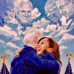 JOE BIDEN KAMALA HARRIS (EMBRACE) POSTER 24 X 18 INCH RUTH GINSBURG  ELIJAH