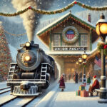 Union Pacific Steam Locomotive (Santa Waits) Ai POSTER 24 X 18 Inches