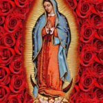 Virgen De Guadalupe Red Roses POSTER 24 X 36 INCH Catholic ACTS SAINTS