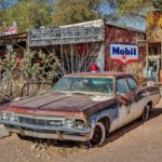 1965 Chevrolet Police Car Abandoned MOBIL GAS  POSTER 24 X 18 INCHES Vintage!
