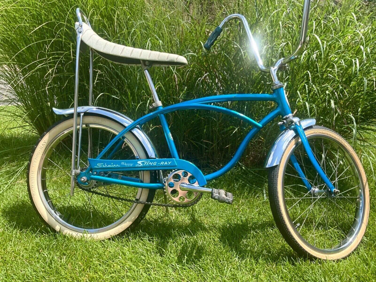 1966-Schwinn-Sting-Ray-Blue-Bicycle-POSTER-24-X-36-INCH-WALL-ART-126723805282 1966 Schwinn Sting Ray (Blue) Bicycle POSTER 24 X 36 INCH WALL ART! - Image 1