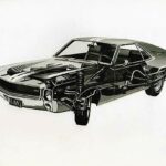 1968 AMC JAVELIN AMX CUTAWAY Poster 24 X 24 Inch 1971 AMC AMX JAVELIN