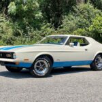 1972 Ford Mustang White Blue POSTER 24 X 36 INCH Looks Sweet!