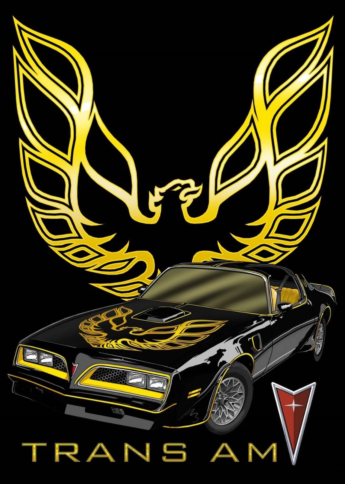 1978-Pontiac-Firebird-Trans-Am-Gold-Bird-LOGO-POSTER-24-X-36-INCH-2014-112600207182 1978 Pontiac Firebird Trans Am Gold Bird LOGO POSTER 24 X 36 INCH 2014 - Image 1