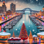 Festive Christmas scene  Landmarks Ai Corpus Christi, Texas POSTER 24 X 36 INCH