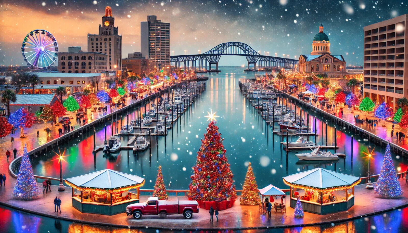 Festive-Christmas-scene-Landmarks-Ai-Corpus-Christi-Texas-POSTER-24-X-36-INCH-126720573182 Festive Christmas scene Landmarks Ai Corpus Christi, Texas POSTER 24 X 36 INCH - Image 1