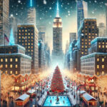 Festive Christmas scene  Landmarks Ai New York City Magical POSTER 24 X 36 INCH