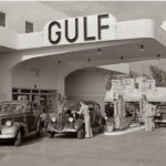 Gulf Gas Station (Remember Full Service?) 1940s POSTER 24 X 18 Inches Wall Art