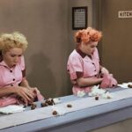 I LOVE LUCY CHOCOLATE FACTORY SCENE TV SERIES POSTER 24 X 24 INCH AWESOME!