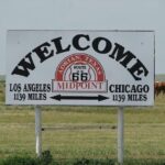 Rout 66 Midpoint Sign Adrian Texas POSTER 24 X 18 Inches Wall Art