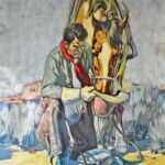 THE LAST DROP FROM HIS STETSON HAT POSTER 24 X 36 Inches COWBOY RANCHER HORSE