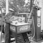 Texaco gas station attendant chipping ice Coca-Cola 1920s POSTER 24 X 18 Inches