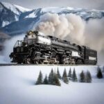 Union Pacific Big Boy #4014 Locomotive (Snow) POSTER 24 X 18 Inches Nice!
