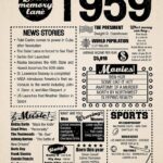 Year in History 1959 POSTER 24 X 18 Inches (Year You Were Born Gift) Very Nice!