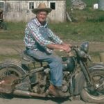 1940's Harley Motorcycle POSTER 24 X 24 Inches Wall Art