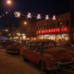 1950's Christmas Night (Woolworth) Street Deco POSTER 24 X 24 Wall Art.