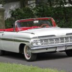 1959 CHEVROLET IMPALA CONVERTIBLE (WHITE) POSTER 24 X 36 INCH NOSTALGIA!