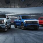 2022 FORD F-150 LIGHTINING (GRAY BLUE RED) POSTER 24 X 36 INCH F150 ELECTRIC