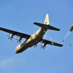 C-130 Hercules U. S. Paratrooper Jump POSTER 24 X 36 Inches Military Aircraft