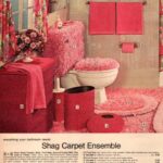 JCPenny Shag Carpet Bathroom Ensemble Ad 1973 POSTER 24 X 18 Inches Wall Art
