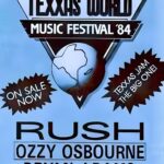 Texxas Texas World Music Festival 1984 Ozzy Rush POSTER 24 X 18 Inches Sweet!