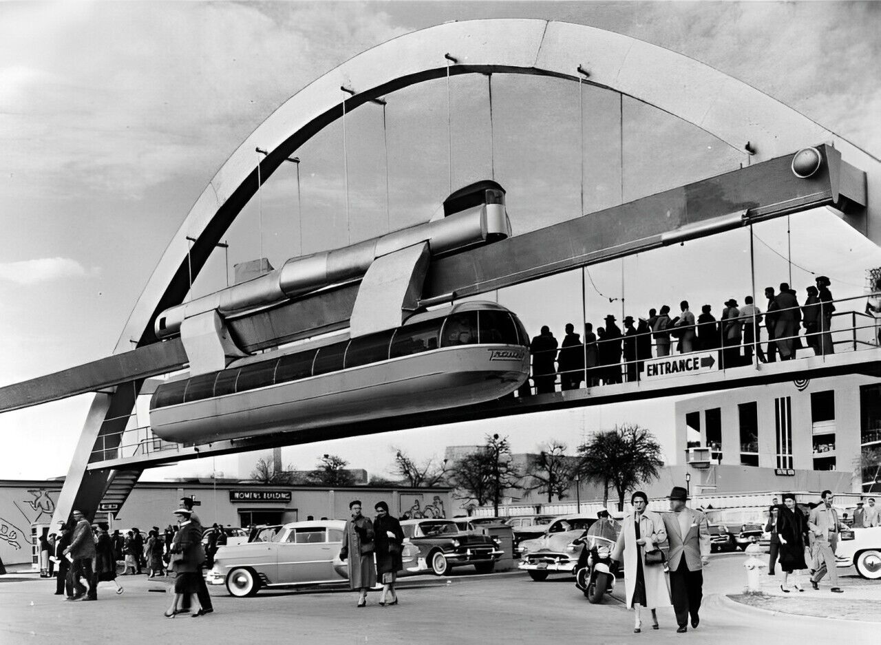 Trailblazer-Monorail-Fair-Park-Dallas-Texas-1956-POSTER-24-X-18-Inches-WALL-ART-126903183263 Trailblazer Monorail Fair Park Dallas Texas 1956 POSTER 24 X 18 Inches WALL ART - Image 1