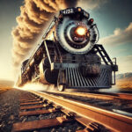 Union Pacific Seam Locomotive Smokestack Angle AI POSTER 24 X 18 Inches Wall Art