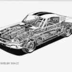 1965 FORD SHELBY 350 GT CUTAWAY Poster 24 X 24 Inch GT 350