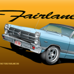 1967 FORD FAIRLANE 500 (ART) POSTER 24 X 24 INCH